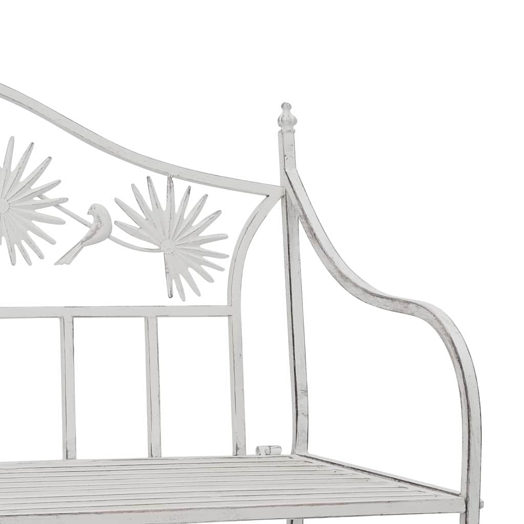 vidaXL Tuinbank Antiek wit 104 x 52,5 x 89 cm Staal