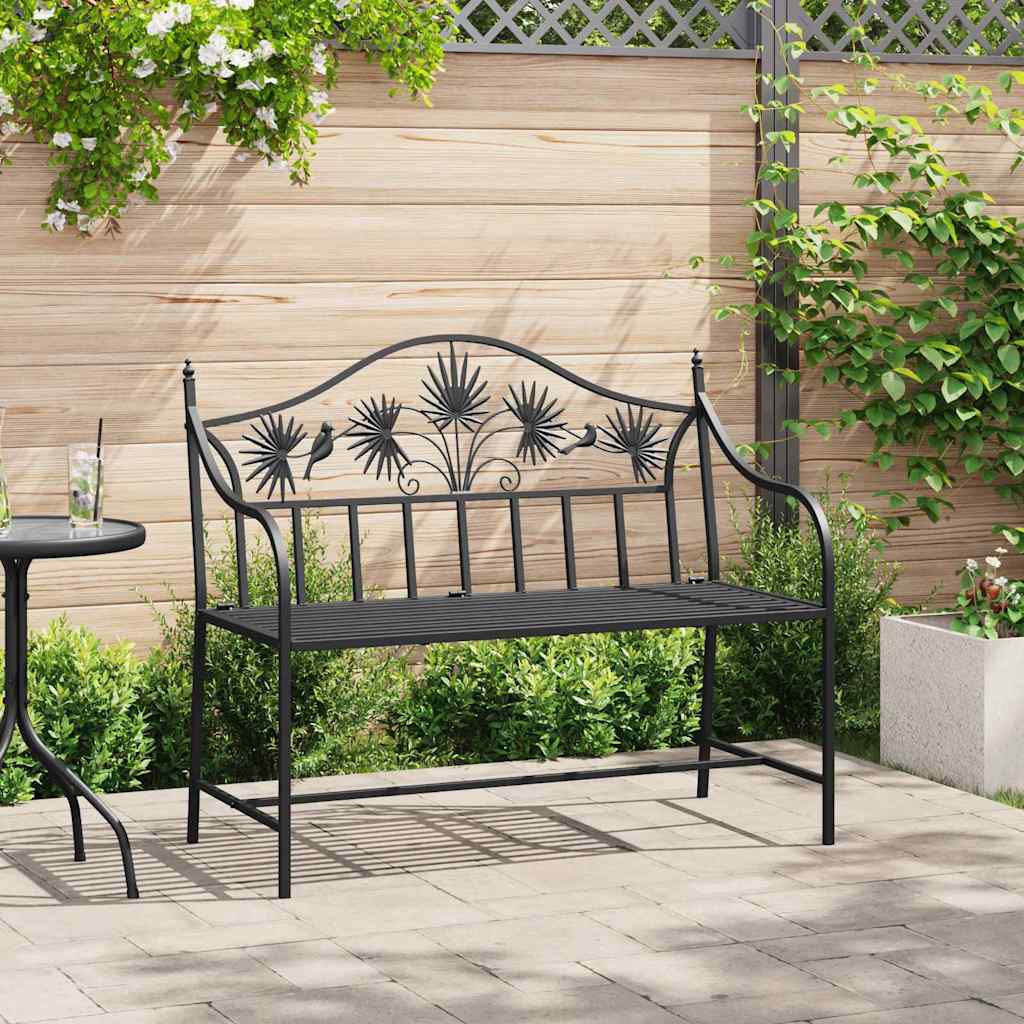 vidaXL Tuinbank Antiek wit 104 x 52,5 x 89 cm Staal