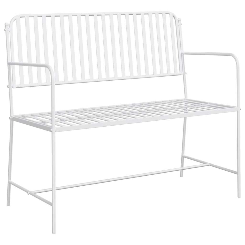 vidaXL Tuinbank Effen Wit 103,5 x 51,5 x 90 cm Staal