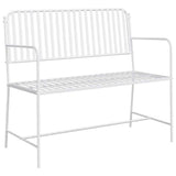 vidaXL Tuinbank Effen Wit 103,5 x 51,5 x 90 cm Staal