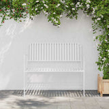 vidaXL Tuinbank Effen Wit 103,5 x 51,5 x 90 cm Staal
