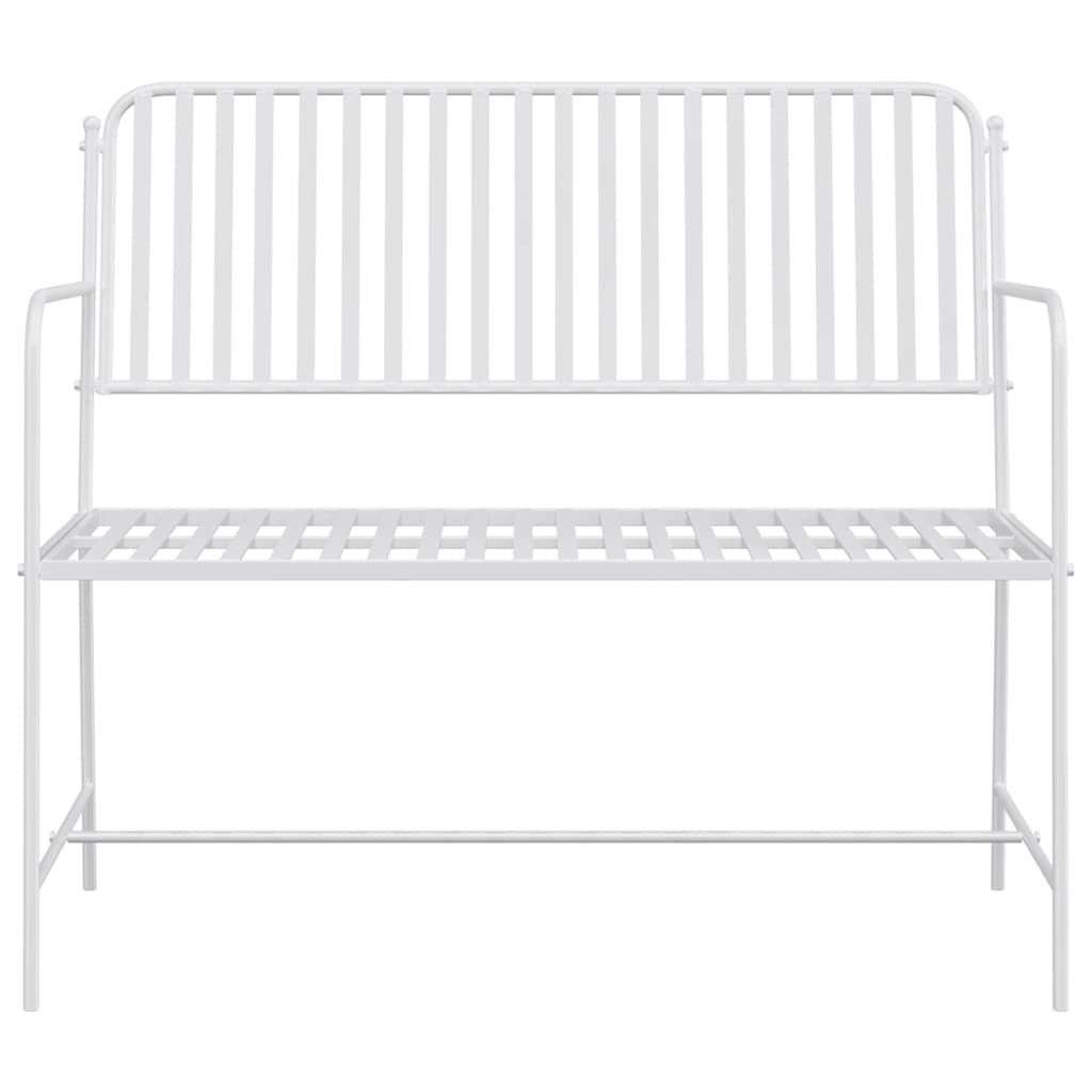 vidaXL Tuinbank Effen Wit 103,5 x 51,5 x 90 cm Staal