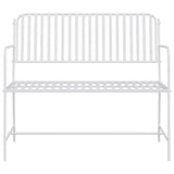 vidaXL Tuinbank Effen Wit 103,5 x 51,5 x 90 cm Staal