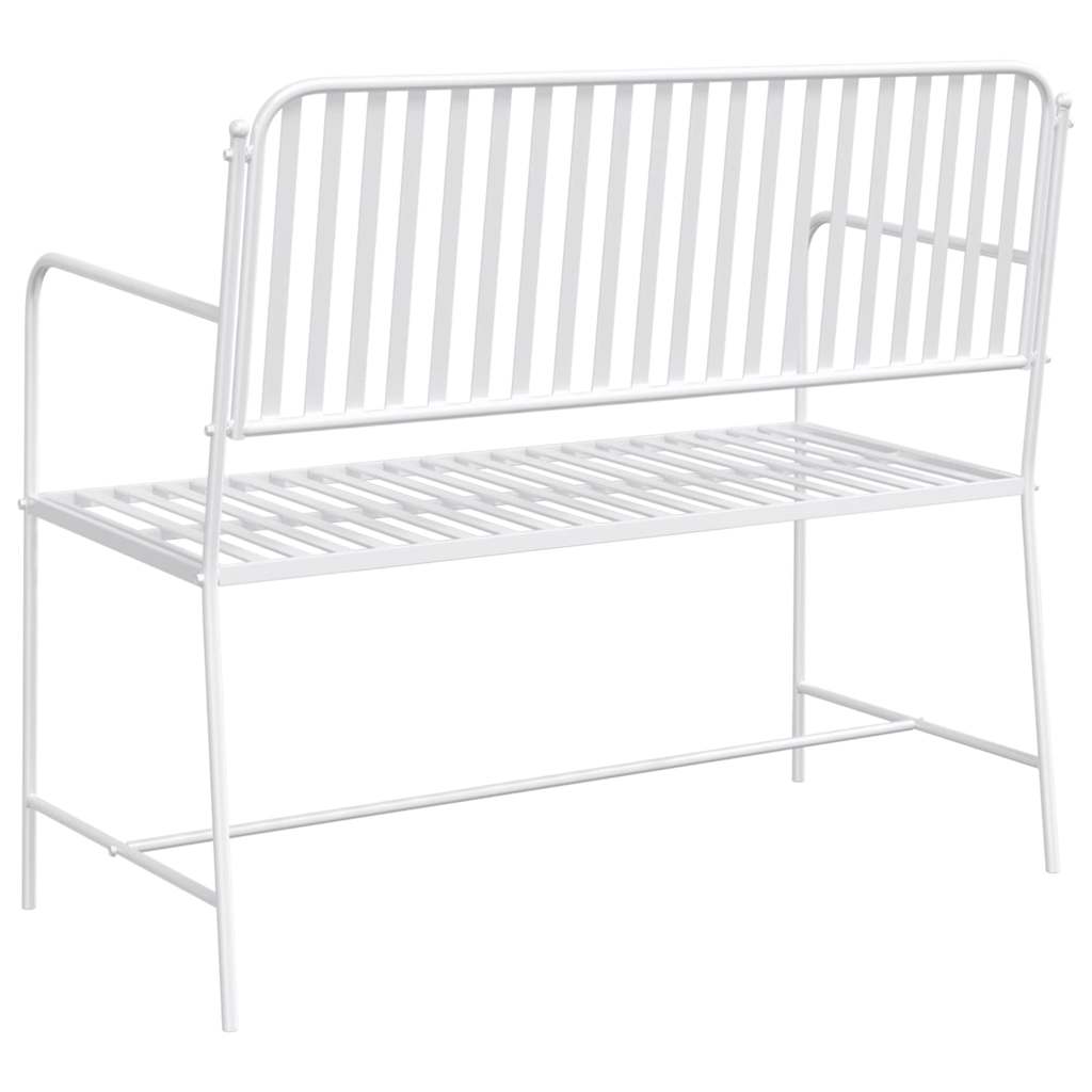 vidaXL Tuinbank Effen Wit 103,5 x 51,5 x 90 cm Staal