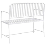 vidaXL Tuinbank Effen Wit 103,5 x 51,5 x 90 cm Staal