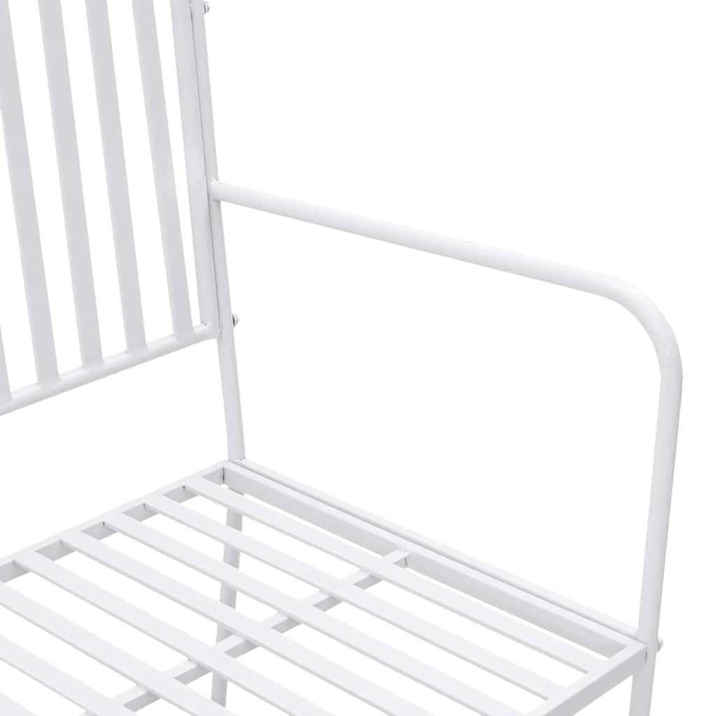 vidaXL Tuinbank Effen Wit 103,5 x 51,5 x 90 cm Staal