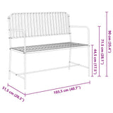 vidaXL Tuinbank Effen Wit 103,5 x 51,5 x 90 cm Staal