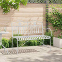 vidaXL Garden Bench Antique White 103.5 x 59 x 89 cm Steel
