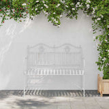 vidaXL Garden Bench Antique White 103.5 x 59 x 89 cm Steel