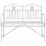 vidaXL Garden Bench Antique White 103.5 x 59 x 89 cm Steel