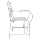 vidaXL Garden Bench Antique White 103.5 x 59 x 89 cm Steel