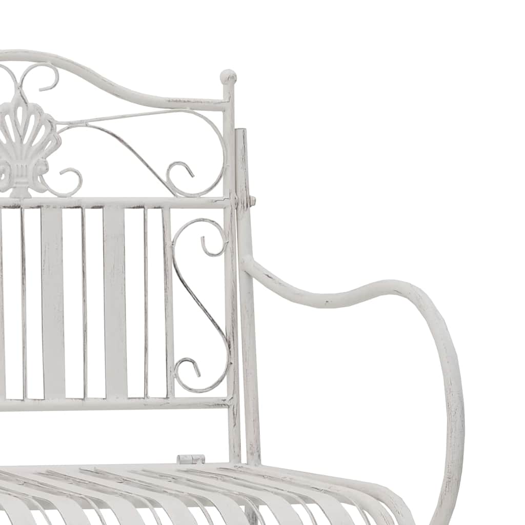 vidaXL Garden Bench Antique White 103.5 x 59 x 89 cm Steel