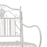 vidaXL Garden Bench Antique White 103.5 x 59 x 89 cm Steel