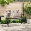 vidaXL Garden Bench Antique White 103.5 x 59 x 89 cm Steel