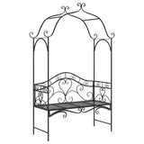 vidaXL Tuinbank Antiek wit 121 x 48 x 200 cm Staal