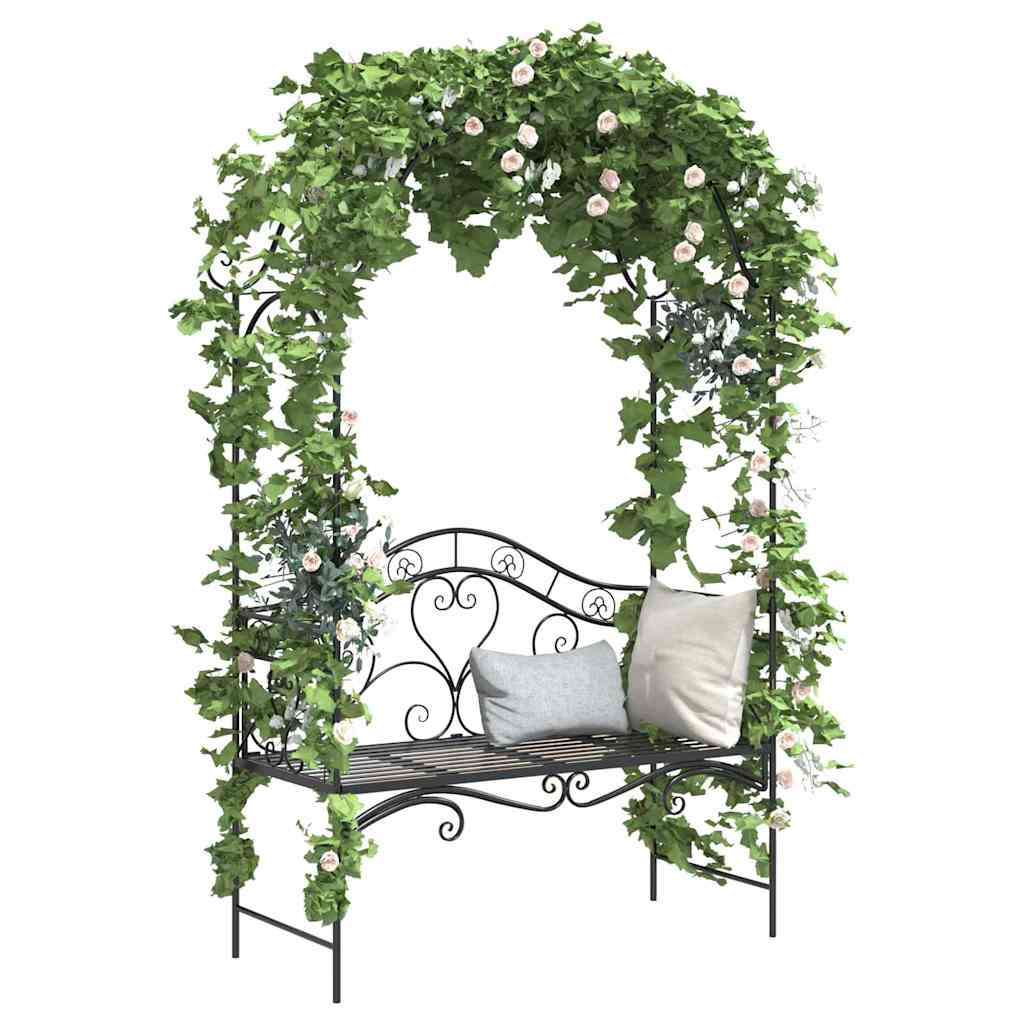 vidaXL Tuinbank Antiek wit 121 x 48 x 200 cm Staal