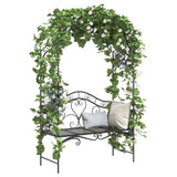 vidaXL Tuinbank Antiek wit 121 x 48 x 200 cm Staal