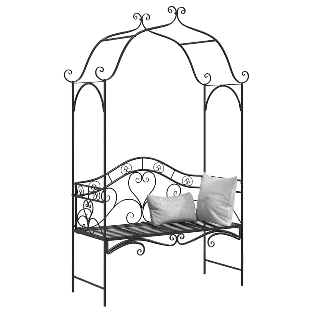 vidaXL Tuinbank Antiek wit 121 x 48 x 200 cm Staal