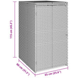 vidaXL Waste Bin Box Black 65 x 80 x 115 cm Polyethylene