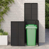 vidaXL Waste Bin Box Black 65 x 80 x 115 cm Polyethylene