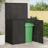 vidaXL Waste Bin Box Black 65 x 80 x 115 cm Polyethylene
