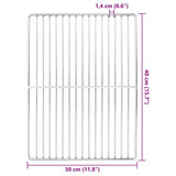 vidaXL Grillrooster Zilver 40 x 30 cm Roestvrij staal