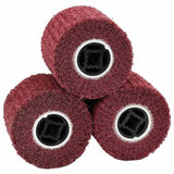 vidaXL Schuurrollers 3 pcs Rood 12 x 12 x 10 cm Synthetische vezel