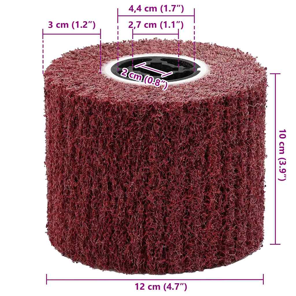 vidaXL Schuurrollers 3 pcs Rood 12 x 12 x 10 cm Synthetische vezel