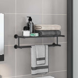 vidaXL Handdoekenrek Zwart 61 x 23 x 17 cm Roestvrij staal
