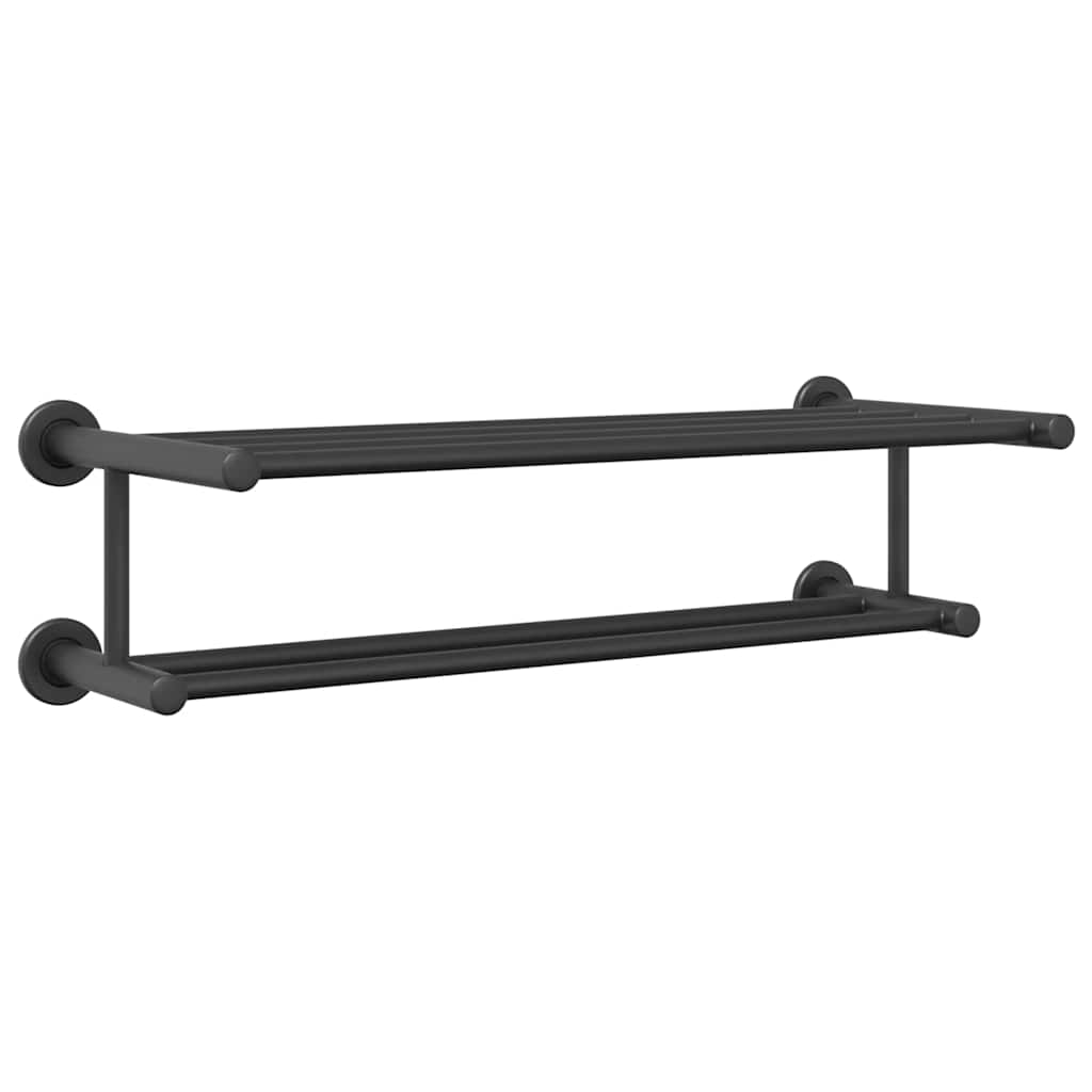 vidaXL Handdoekenrek Zwart 61 x 23 x 17 cm Roestvrij staal