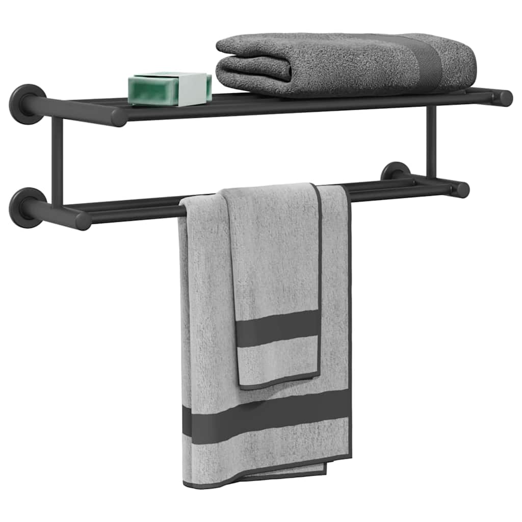 vidaXL Handdoekenrek Zwart 61 x 23 x 17 cm Roestvrij staal