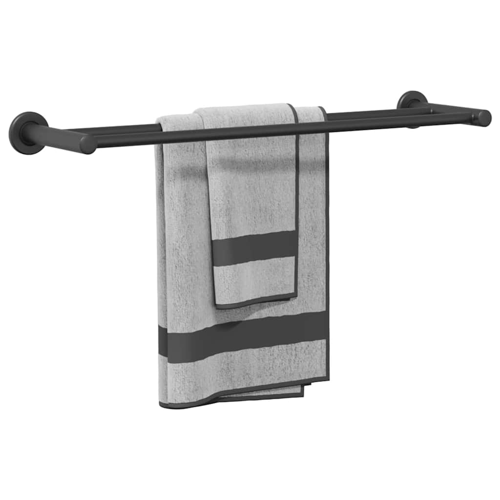 vidaXL Handdoekenrek Zwart 61 x 14,5 x 5 cm Roestvrij staal