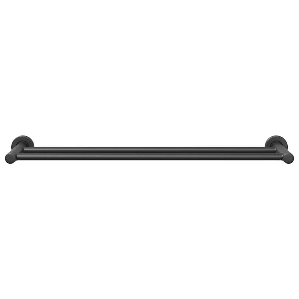 vidaXL Handdoekenrek Zwart 61 x 14,5 x 5 cm Roestvrij staal