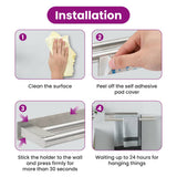 vidaXL Towel Rack Silver 40 x 9 x 4 cm Stainless Steel