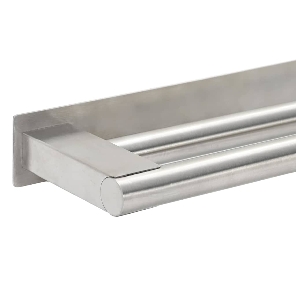 vidaXL Towel Rack Silver 40 x 9 x 4 cm Stainless Steel