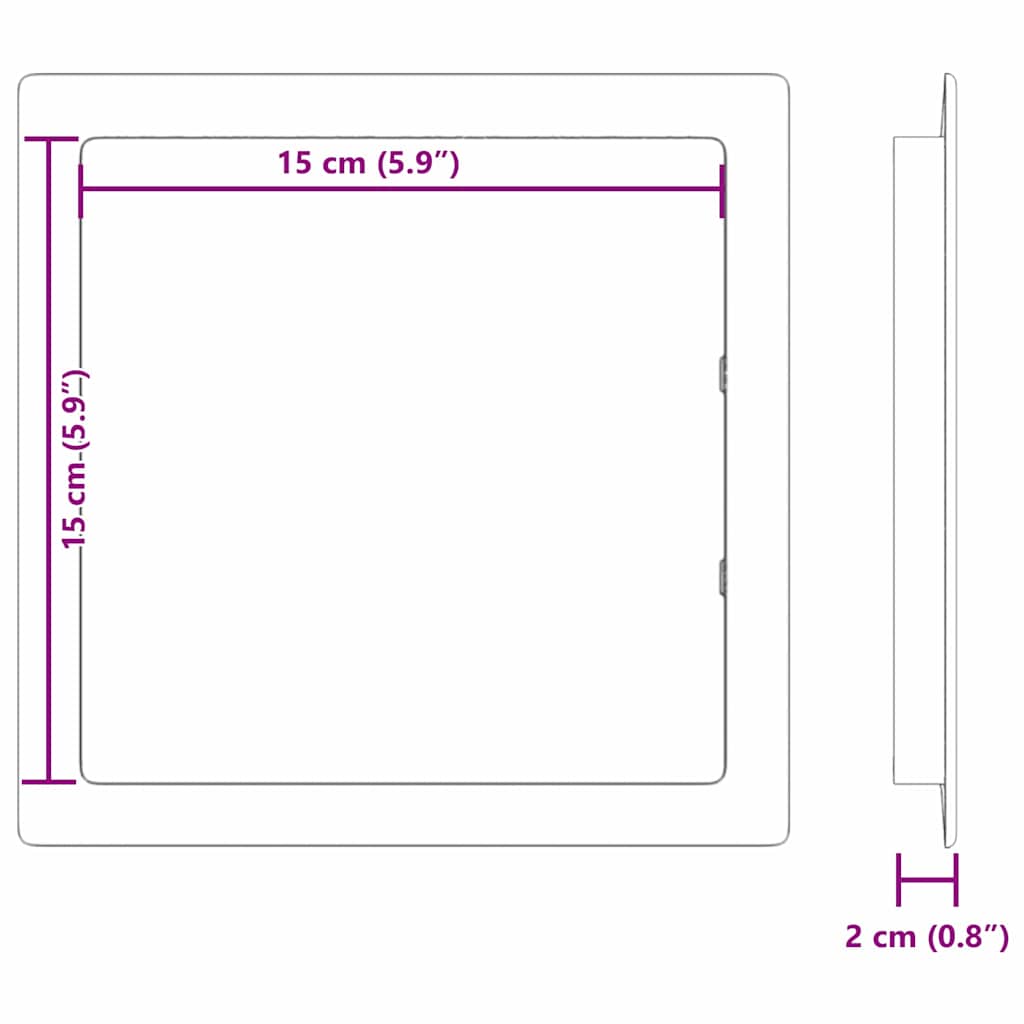 vidaXL Toegangspanelen 2 pcs Wit 15 x 15 cm ABS Kunststof