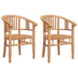 vidaXL Chair 2 pcs Brown 63 x 58 x 89 cm Solid Teak Wood