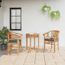 vidaXL Chair 2 pcs Brown 63 x 58 x 89 cm Solid Teak Wood