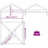 vidaXL Gazebo hoes vervanging Doorzichtig 300 x 300 x 26 cm PVC
