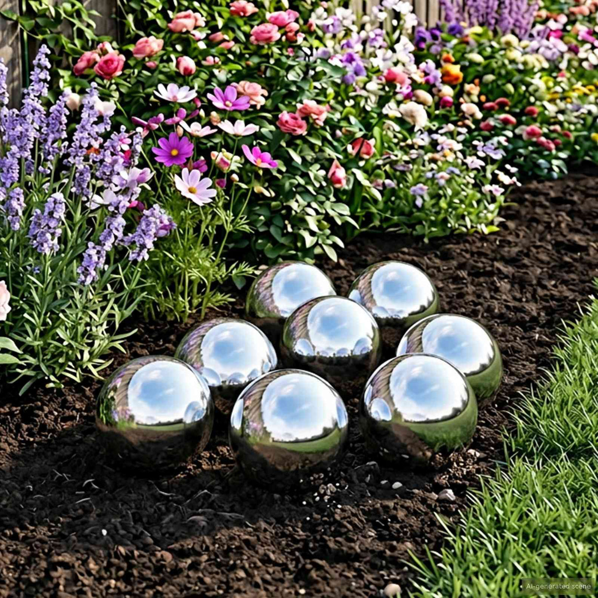 vidaXL Brushed Ball 8 pcs Ø 5 cm silver Stainless steel 201
