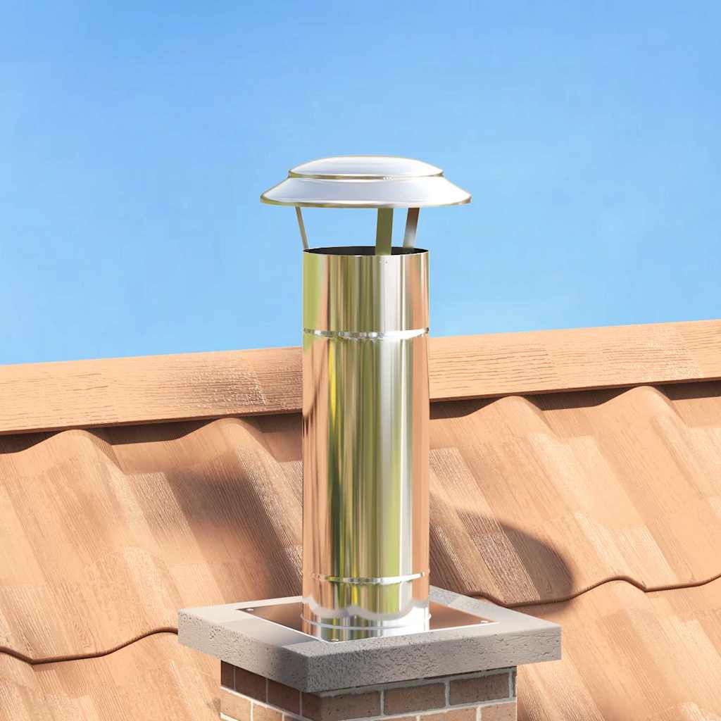 vidaXL Schouw Verlengstuk Zilver 25 x 25 x 65 cm Roestvrij staal