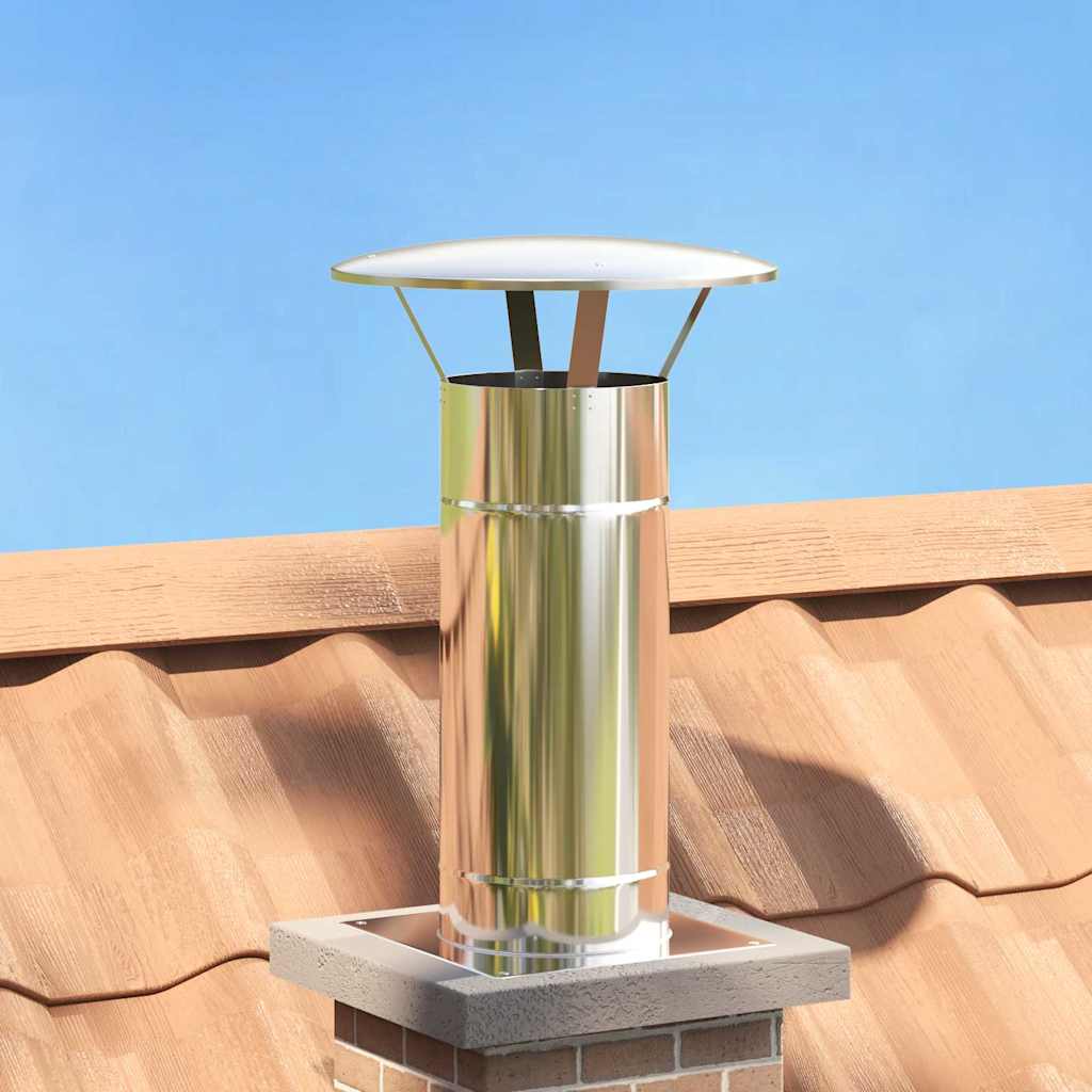 vidaXL Schouw Verlengstuk Zilver 25 x 25 x 65 cm Roestvrij staal