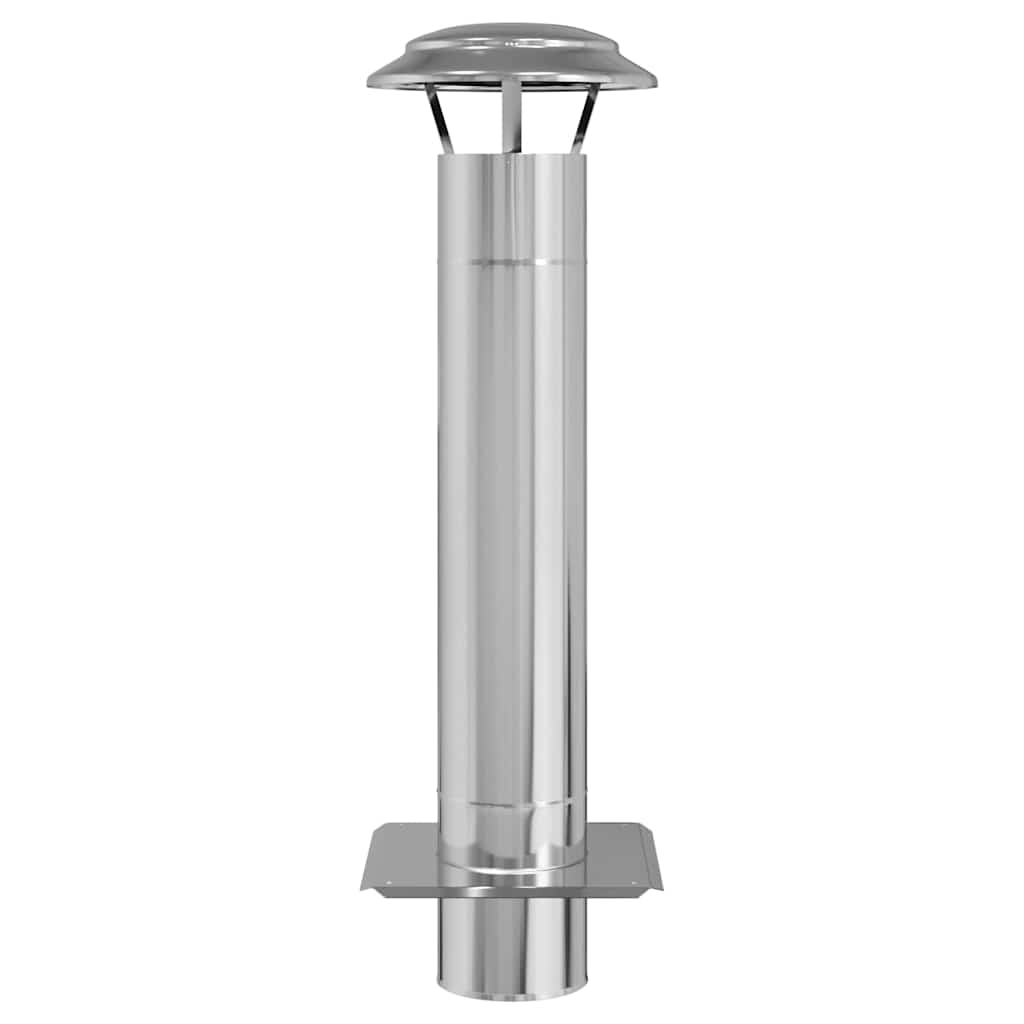 vidaXL Chimney Extension Silver 25 x 25 x 82 cm Stainless Steel