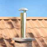 vidaXL Chimney Extension Silver 25 x 25 x 82 cm Stainless Steel