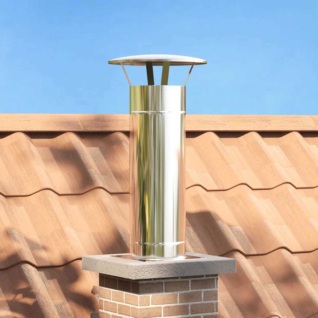 vidaXL Chimney Extension Silver 25 x 25 x 82 cm Stainless Steel