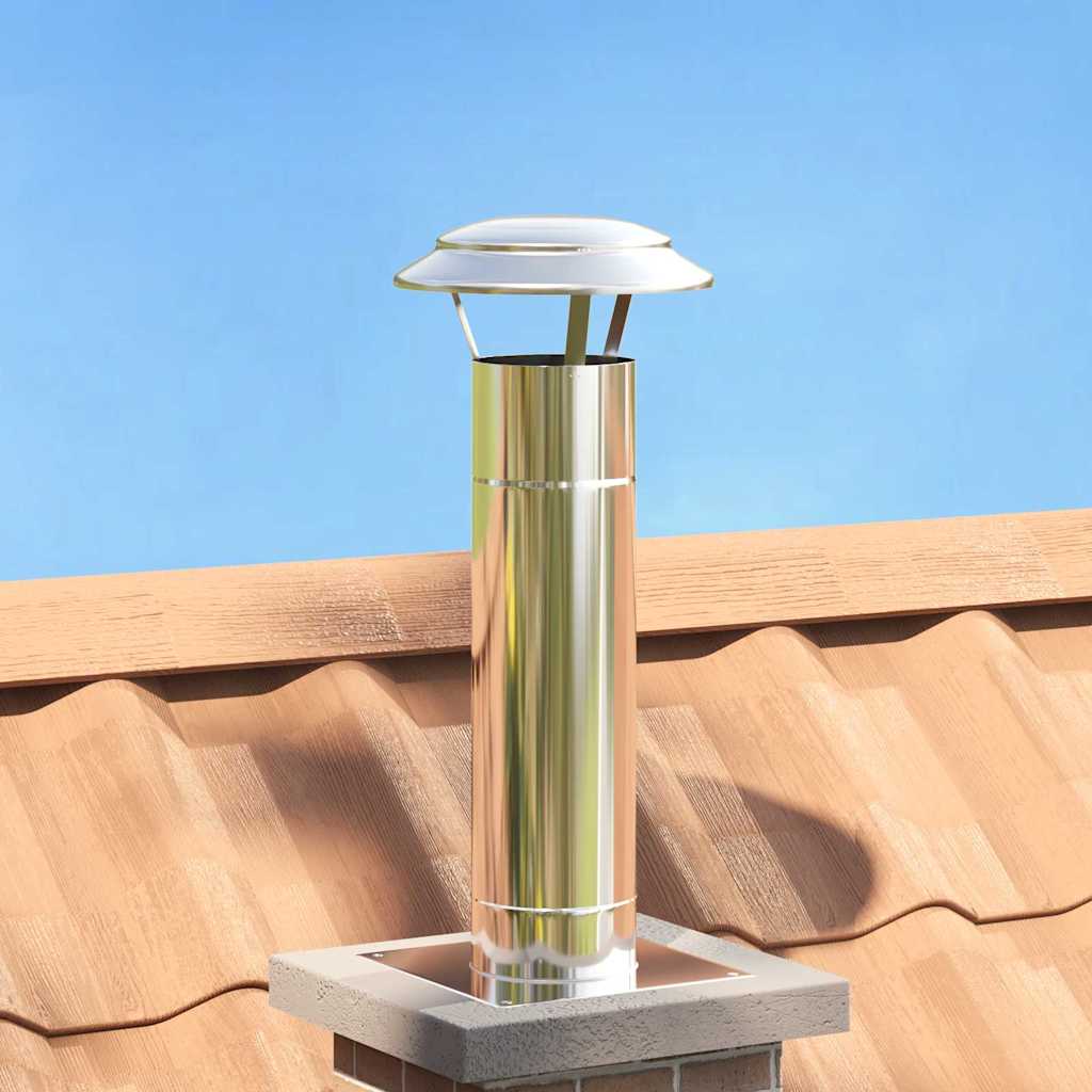 vidaXL Rain Cover Chimney Silver 20 x 20 x 18 cm Stainless Steel