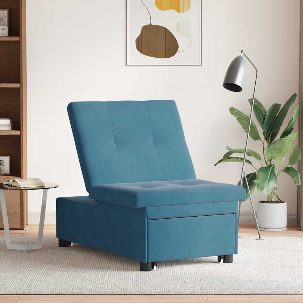 vidaXL Slaapbank Blauw 194 x 67 x 82 cm Fluweel