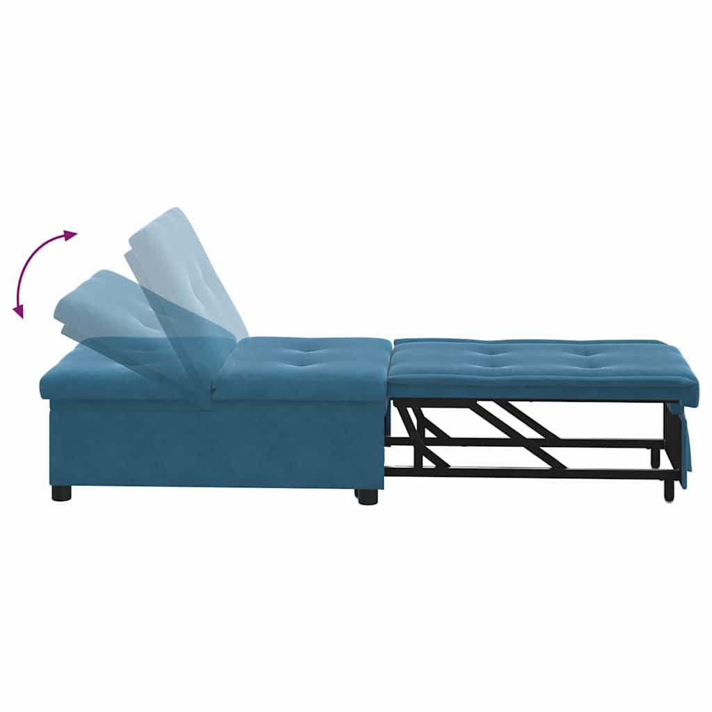 vidaXL Slaapbank Blauw 194 x 67 x 82 cm Fluweel