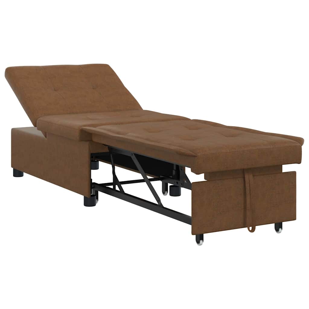 vidaXL Sofa Bed Brown 194 x 67 x 82 cm Huahua Fabric