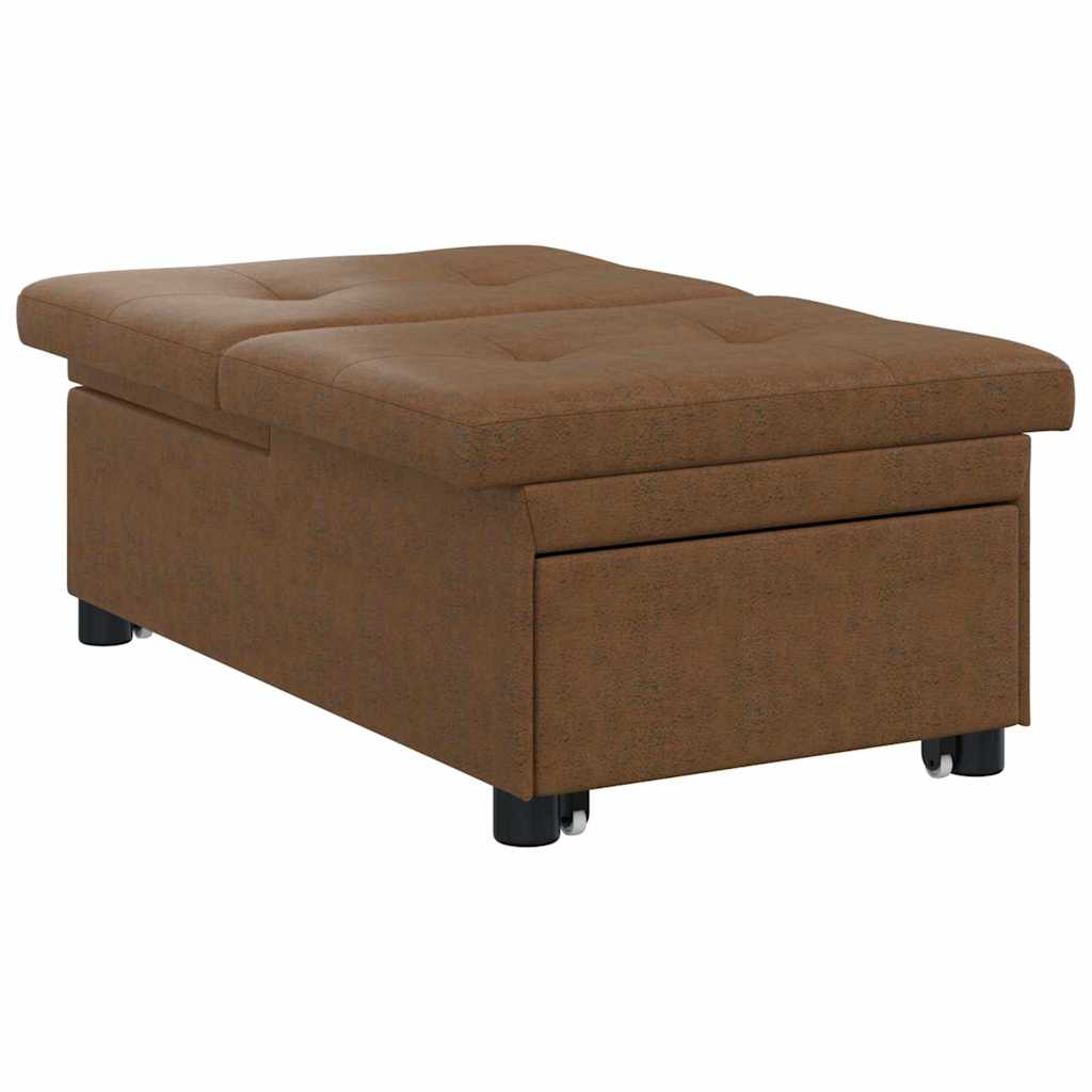 vidaXL Sofa Bed Brown 194 x 67 x 82 cm Huahua Fabric